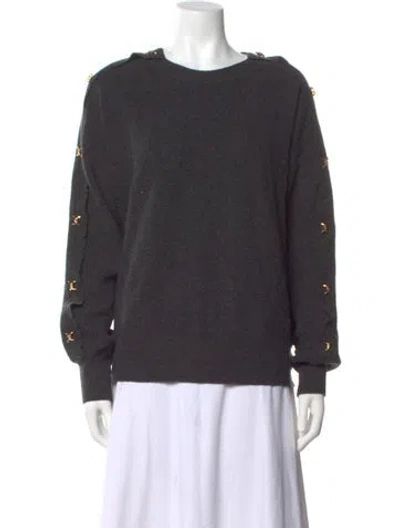 Pre-owned Sandro Wool Crew Neck Sweater In Gray