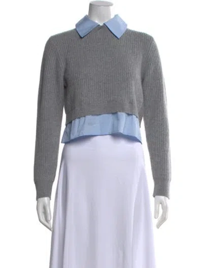 Pre-owned Sandro Wool Crew Neck Sweater In Gray