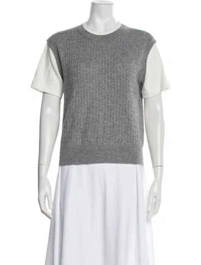 Pre-owned Sandro Wool Crew Neck Sweater In Gray
