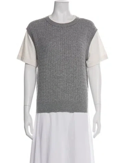 Pre-owned Sandro Wool Crew Neck Sweater In Green