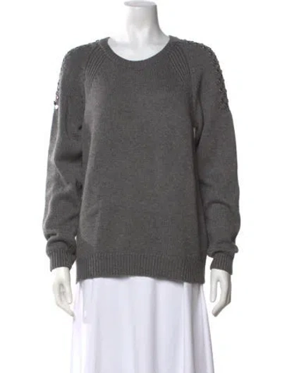Pre-owned Sandro Wool Crew Neck Sweater In Grey