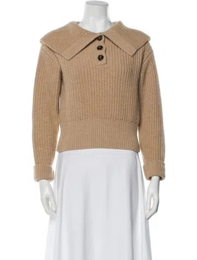 Pre-owned Sandro Wool Crew Neck Sweater In Neutral