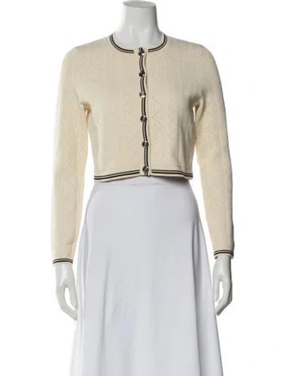 Pre-owned Sandro Wool Crew Neck Sweater In Neutral