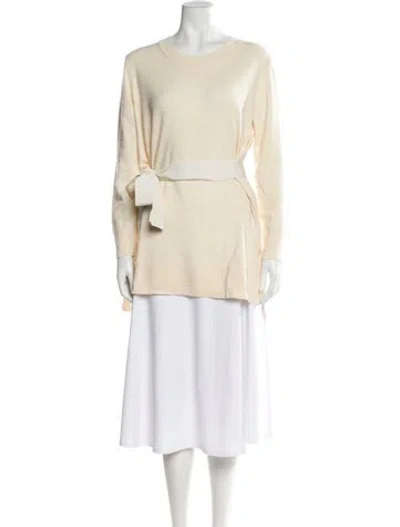 Pre-owned Sandro Wool Crew Neck Sweater In Neutral