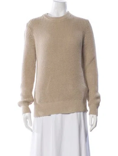 Pre-owned Sandro Wool Crew Neck Sweater In Neutral