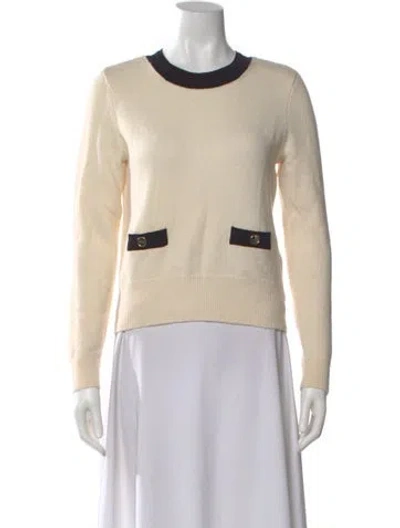 Pre-owned Sandro Wool Crew Neck Sweater In Neutral