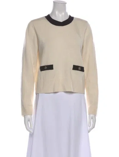 Pre-owned Sandro Wool Crew Neck Sweater In Neutral