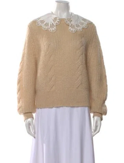 Pre-owned Sandro Wool Crew Neck Sweater In Neutral