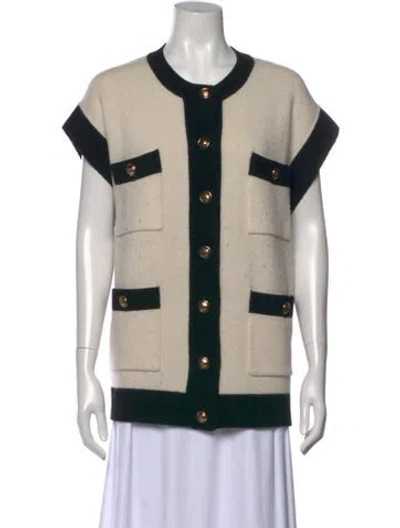 Pre-owned Sandro Wool Crew Neck Sweater In Neutral