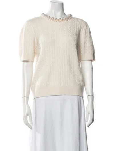 Pre-owned Sandro Wool Crew Neck Sweater In Neutral
