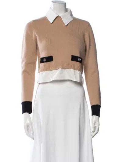 Pre-owned Sandro Wool Crew Neck Sweater In Neutrals