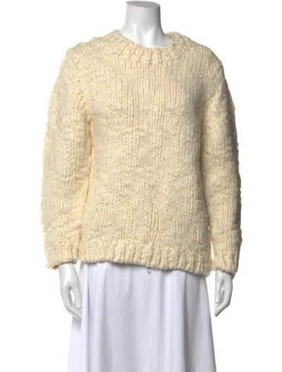 Pre-owned Sandro Wool Crew Neck Sweater In Neutrals