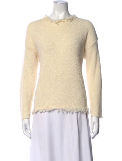 Pre-owned Sandro Wool Crew Neck Sweater In Neutrals