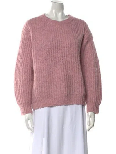 Pre-owned Sandro Wool Crew Neck Sweater In Pink