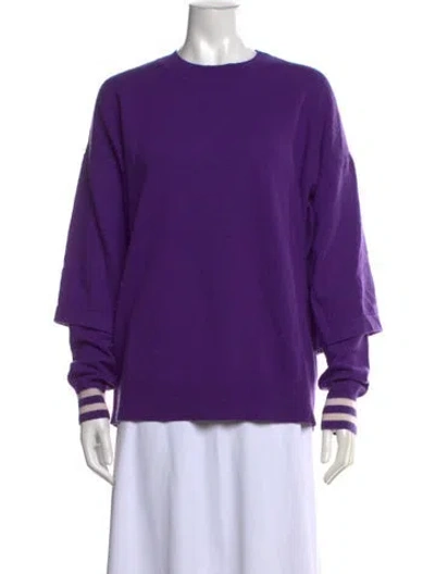 Pre-owned Sandro Wool Crew Neck Sweater In Purple
