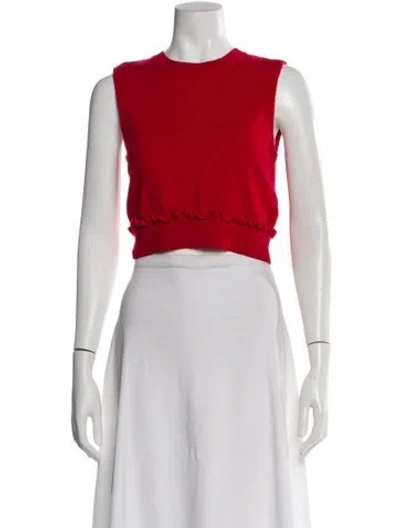 Pre-owned Sandro Wool Crew Neck Sweater In Red