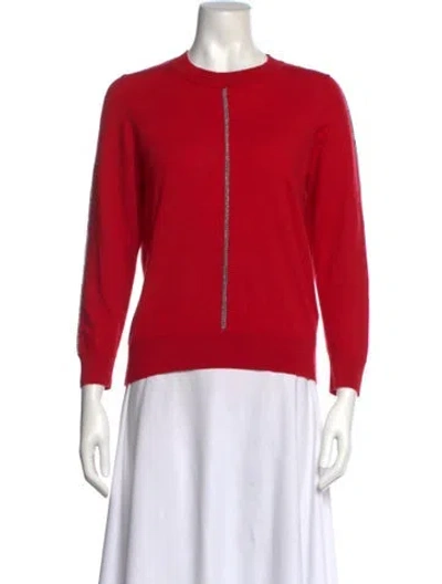 Pre-owned Sandro Wool Crew Neck Sweater In Red