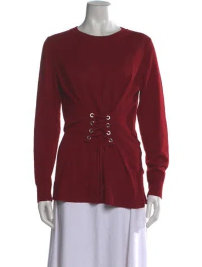 Pre-owned Sandro Wool Crew Neck Sweater In Red