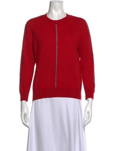 Pre-owned Sandro Wool Crew Neck Sweater In Red
