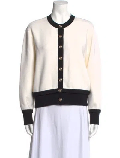 Pre-owned Sandro Wool Crew Neck Sweater W/ Tags In White