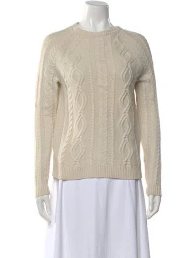 Pre-owned Sandro Wool Crew Neck Sweater In White
