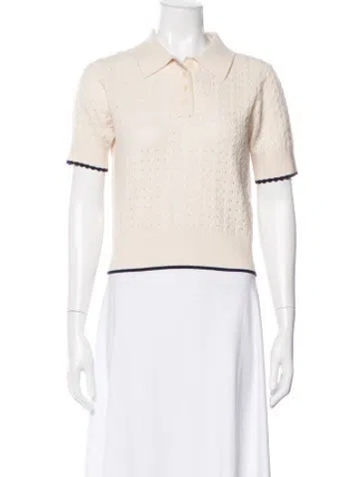 Pre-owned Sandro Wool Crew Neck Sweater In White