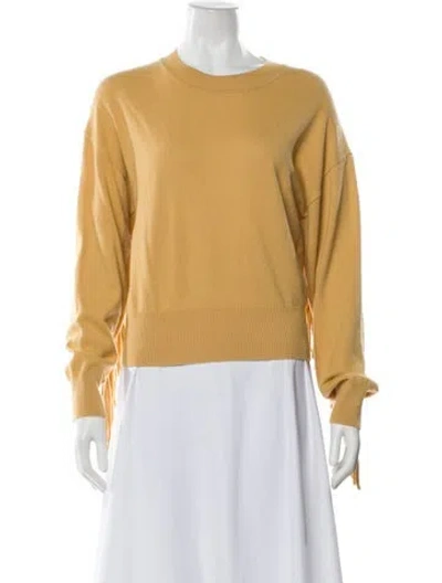Pre-owned Sandro Wool Crew Neck Sweater In Yellow