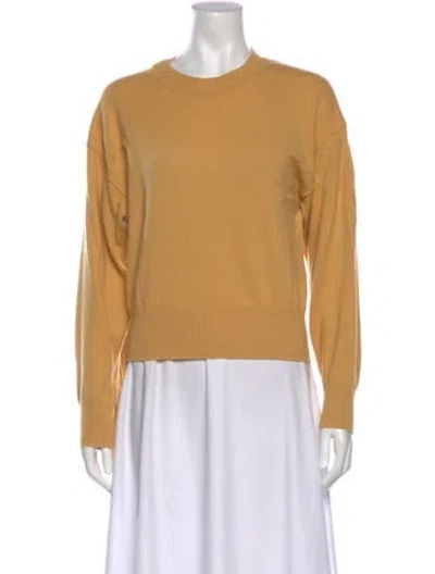 Pre-owned Sandro Wool Crew Neck Sweater In Yellow