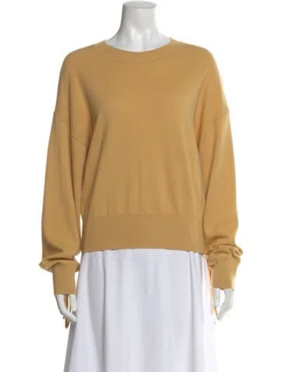 Pre-owned Sandro Wool Crew Neck Sweater In Yellow