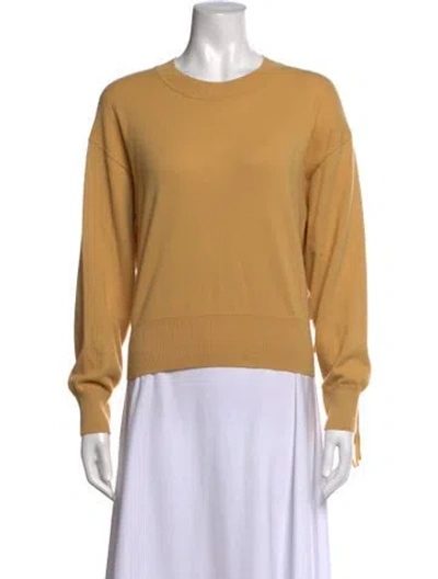 Pre-owned Sandro Wool Crew Neck Sweater In Yellow