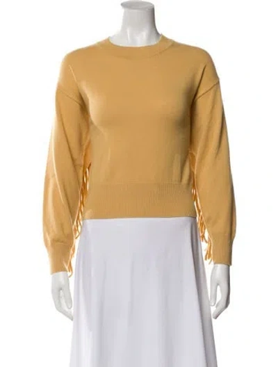Pre-owned Sandro Wool Crew Neck Sweater In Yellow