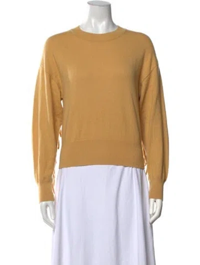 Pre-owned Sandro Wool Crew Neck Sweater In Yellow
