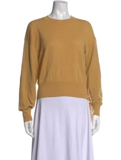 Pre-owned Sandro Wool Crew Neck Sweater In Yellow