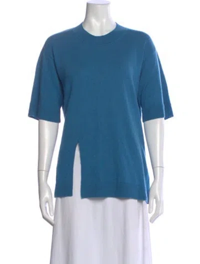 Pre-owned Sandro Wool Crew Neck Top In Blue