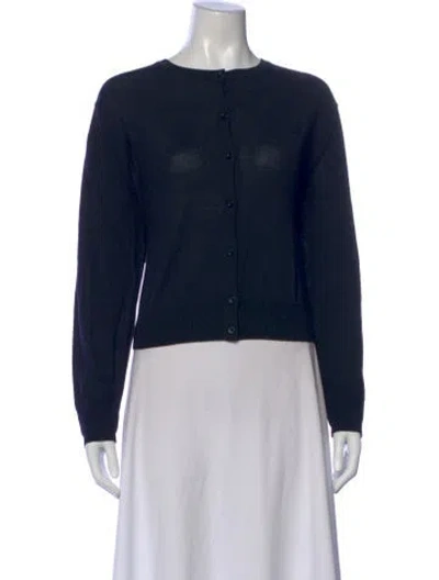 Pre-owned Sandro Wool Crew Neck Top In Blue