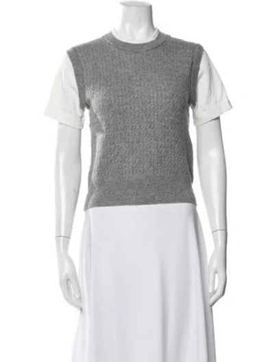 Pre-owned Sandro Wool Crew Neck Top In Grey