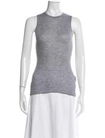 Pre-owned Sandro Wool Crew Neck Top In Grey
