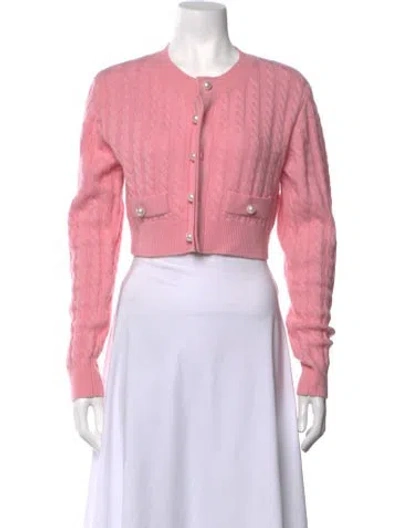 Pre-owned Sandro Wool Crew Neck Top In Pink