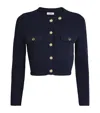 Sandro Wool Cropped Cardigan In Blue