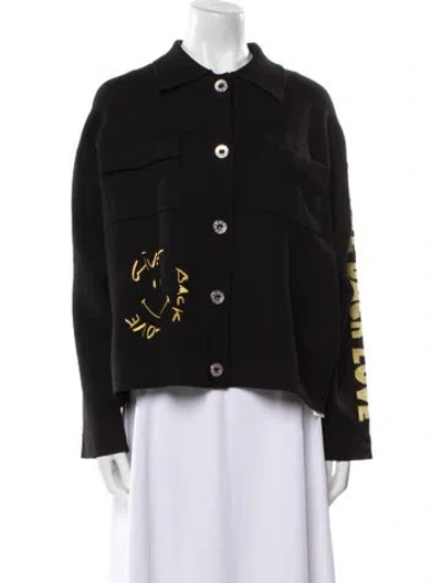 Pre-owned Sandro Wool Denim Jacket In Black