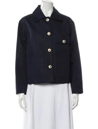 Pre-owned Sandro Wool Denim Jacket In Blue