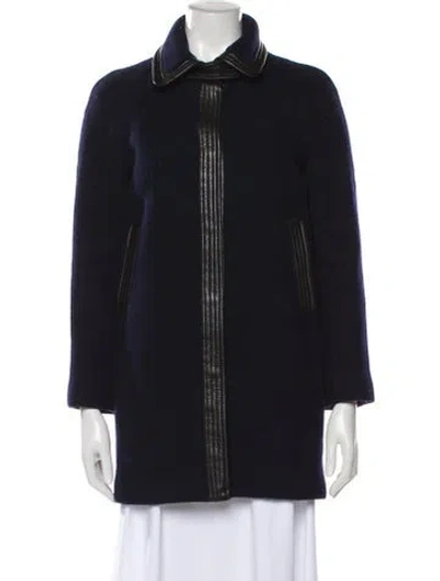 Pre-owned Sandro Wool Evening Jacket In Blue