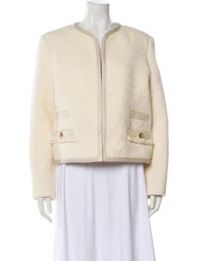 Pre-owned Sandro Wool Evening Jacket In Neutral