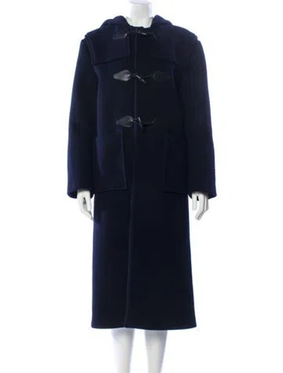 Pre-owned Sandro Wool Faux Fur Coat In Blue