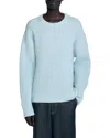 Sandro Wool Fine Knit Crewneck Sweater In Blue