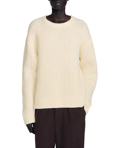 SANDRO WOOL FINE KNIT CREWNECK SWEATER