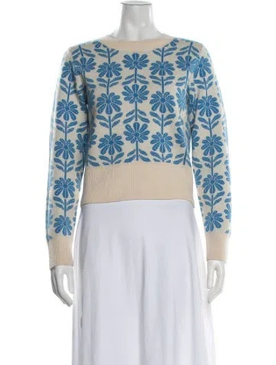 Pre-owned Sandro Wool Floral Print Sweater In Grey