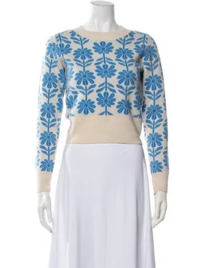 Pre-owned Sandro Wool Floral Print Sweater In Grey