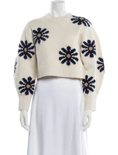 Pre-owned Sandro Wool Floral Print Sweater In Neutral