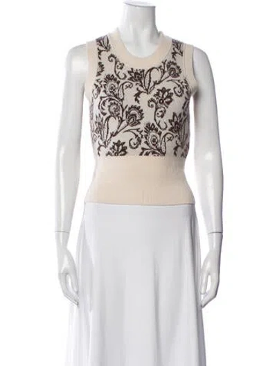 Pre-owned Sandro Wool Floral Print Top In Multi